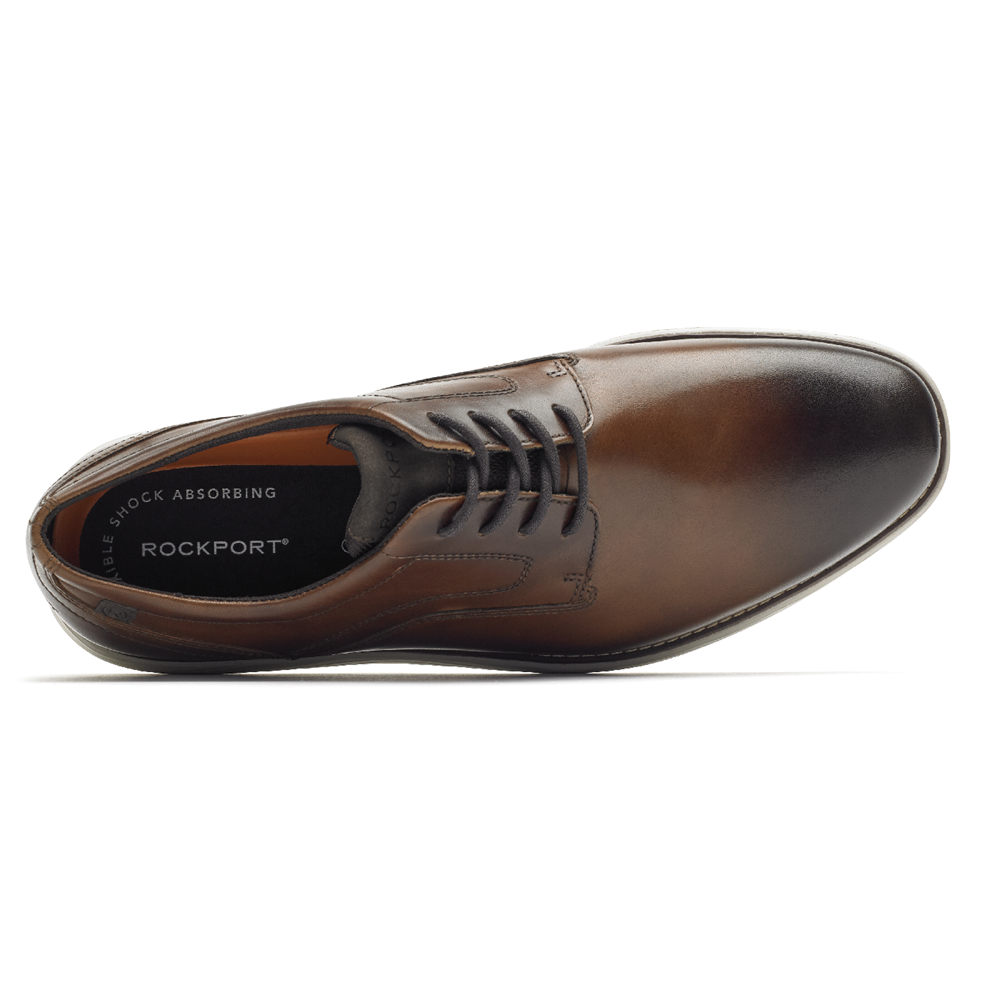 Rockport Singapore Mens Oxfords - Garett Plain Toe Brown - TO9765024